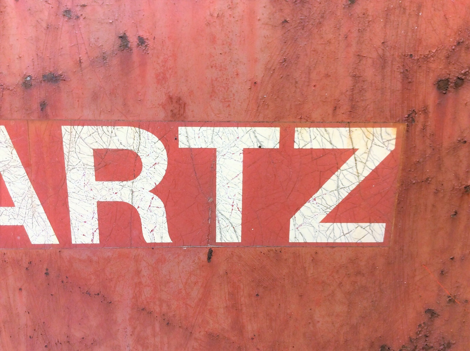 Vintage Metal Steel Painted Red Schwartz One Sided Business Sign Advertising
