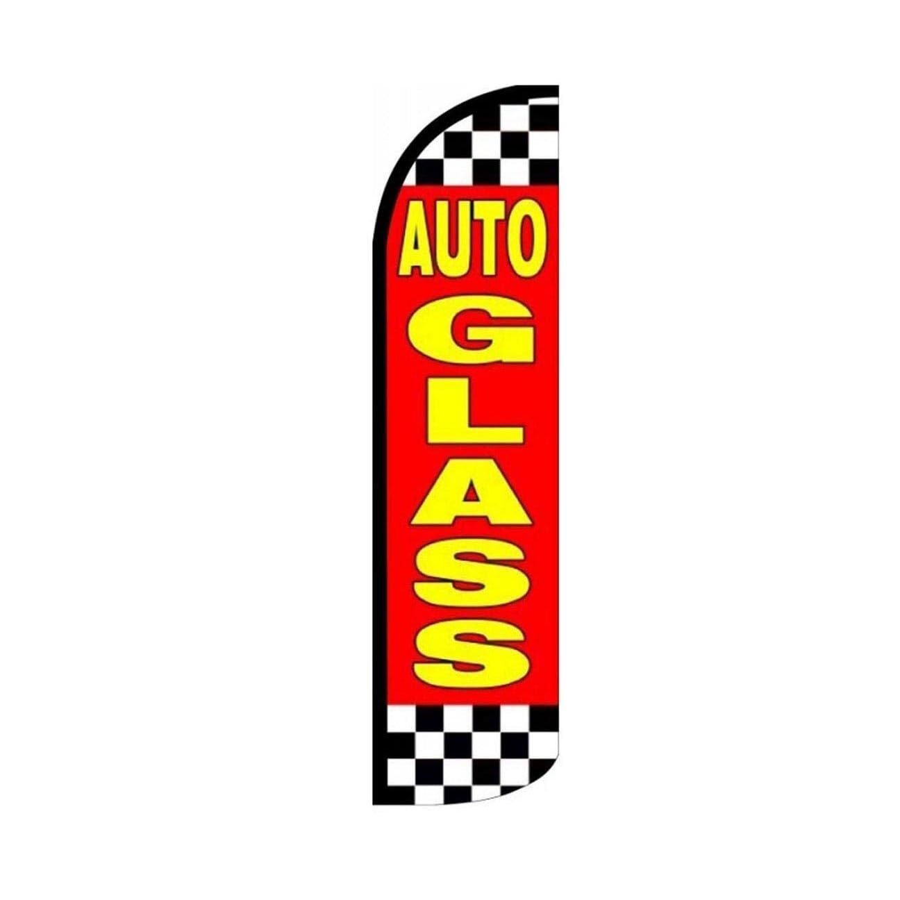 Auto Glass Swooper Flutter Feather Flag | 3ft W x 11.5ft Tall