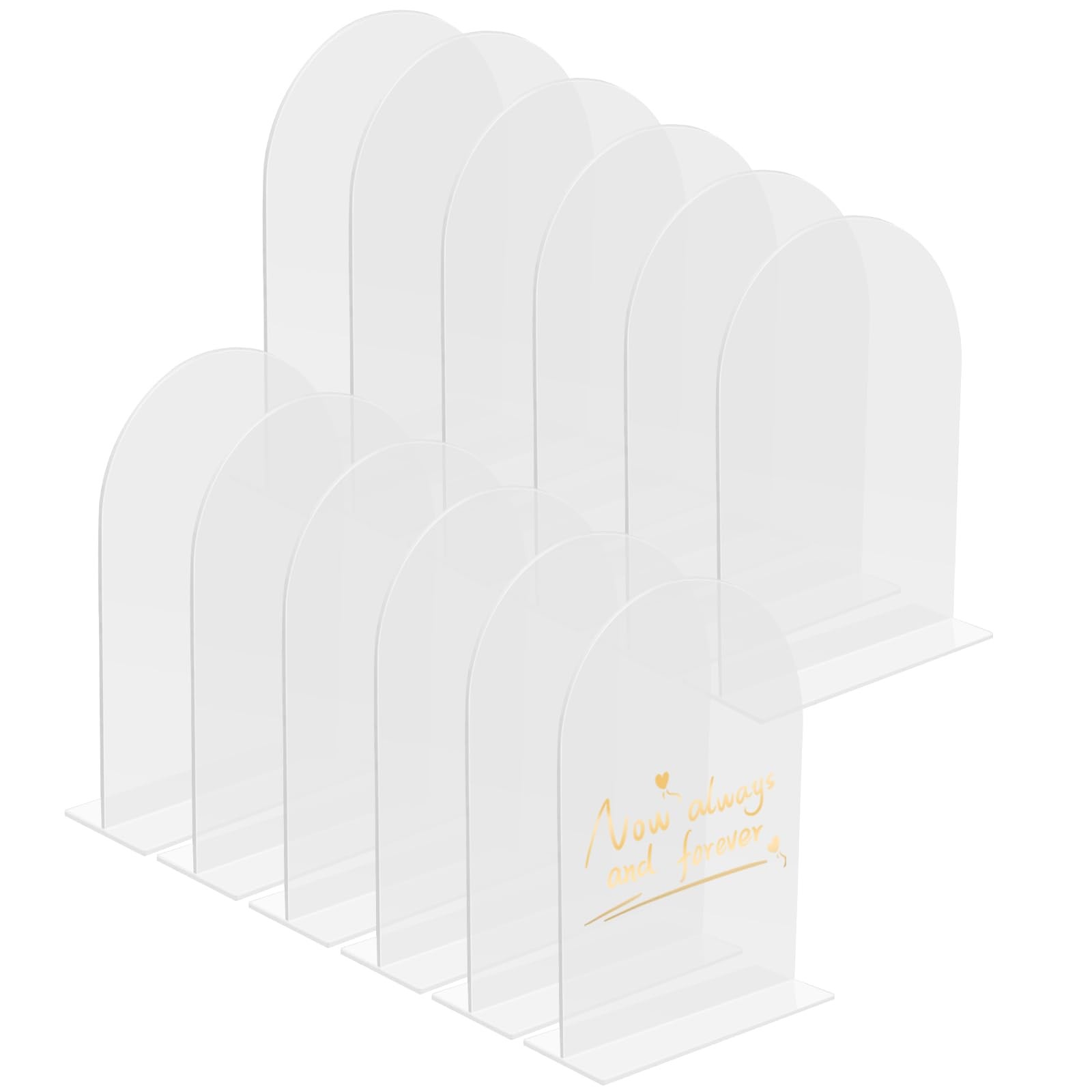 9 Pack Frosted Acrylic Wedding Signs 5×7 Inch Blank Table Number Base