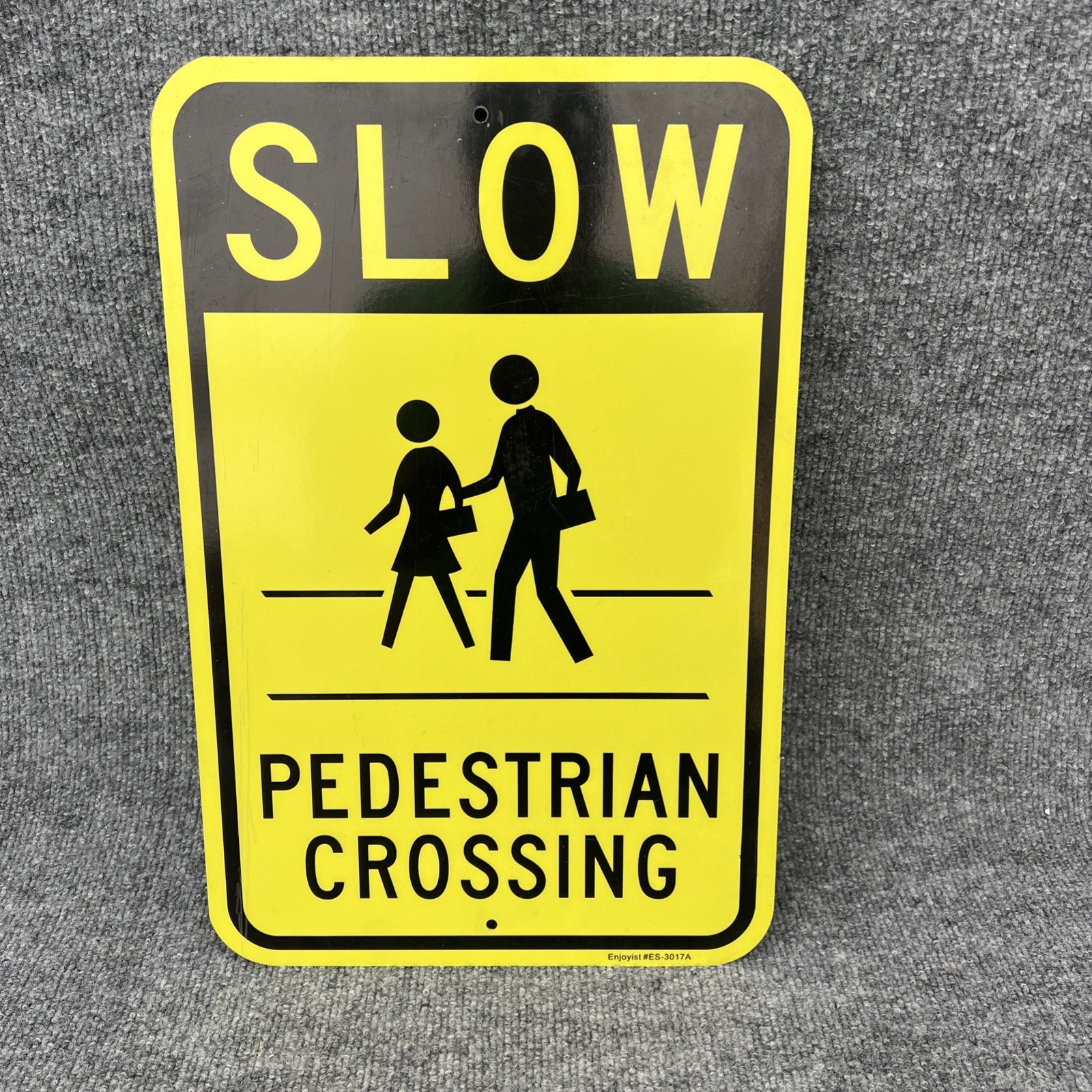 2-Pack Large Slow Pedestrian Crossing Sign, 18&Prime;x 12&Prime; .040 Aluminum Reflective…