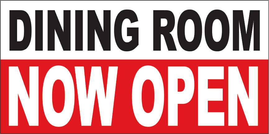 18×36 Inch DINING ROOM NOW OPEN Vinyl Banner Sign – wrb