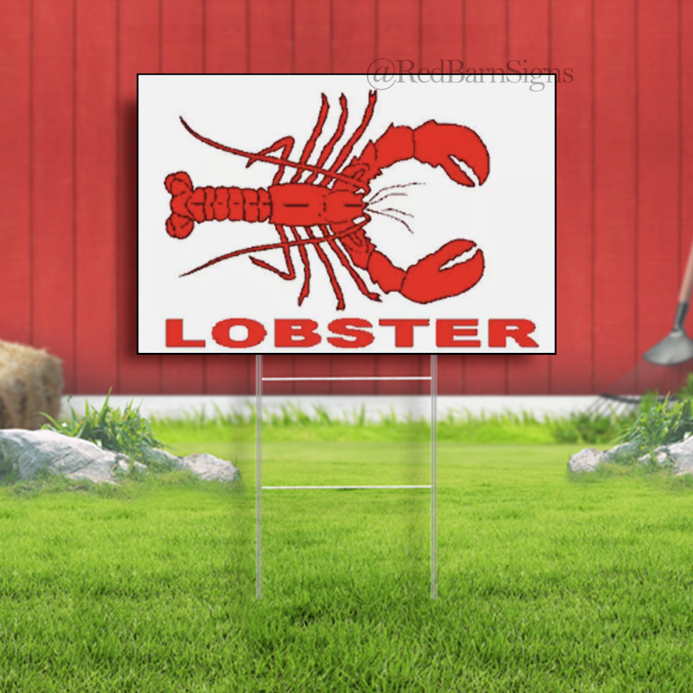 LOBSTER Seafood Advertising Yard Sign Restaurant Sign Sea Food