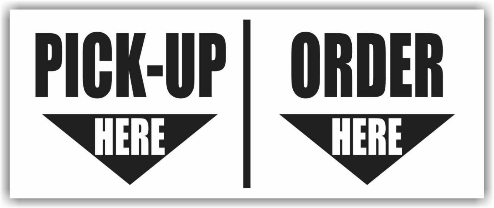 PICK-UP HERE ORDER HERE Advertising Banner Vinyl Mesh Sign make an order arrow