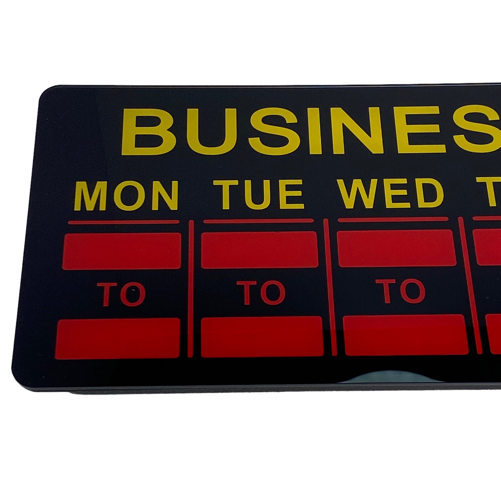 Mystiglo LED Business Hours Light Up Sign Black Red Yellow 20&Prime; x 7.5&Prime; Attention