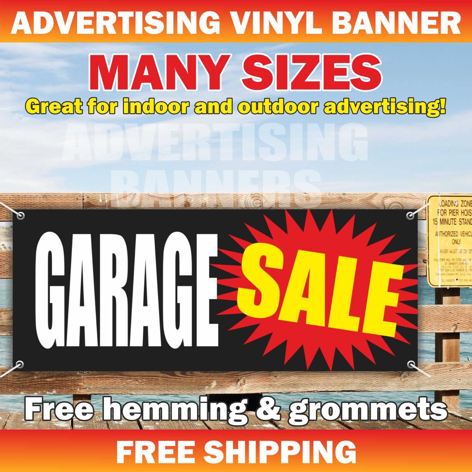 Garage Sale Advertising Banner Vinyl Sign Yard Sale Venta de garage Flea market