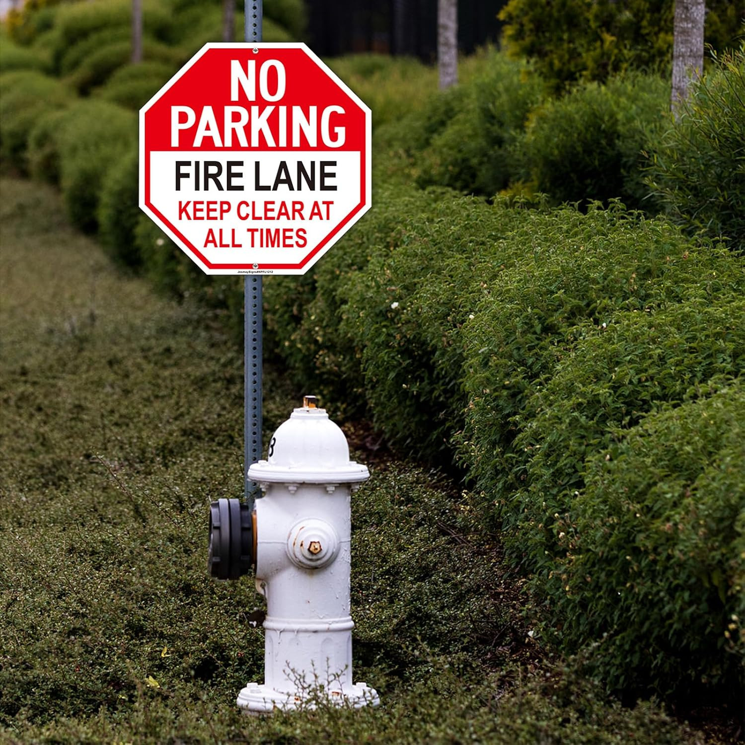 Reflective Fire Lane No Parking Sign – 12&Prime; x 12&Prime; Aluminum, 2 Pack
