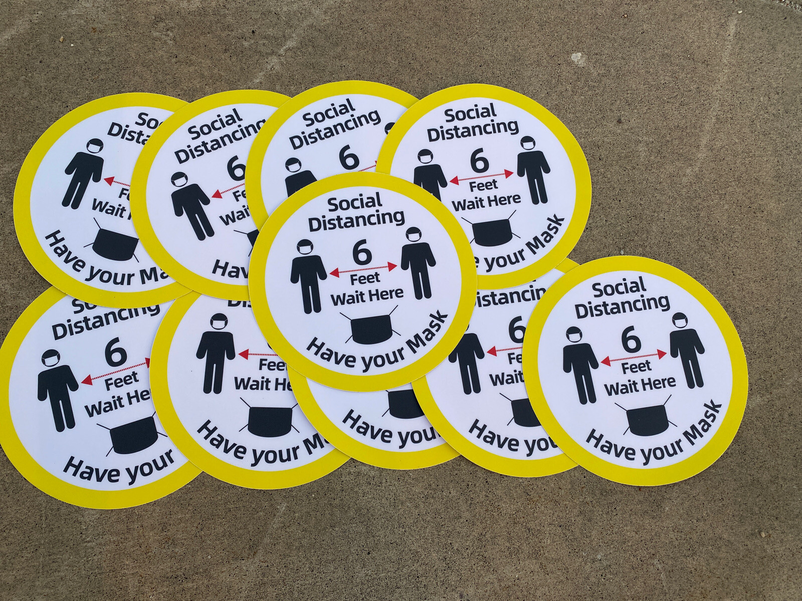10 Pack Social Distancing Floor Decals Any Surface Stickers 11 inch Waterproof