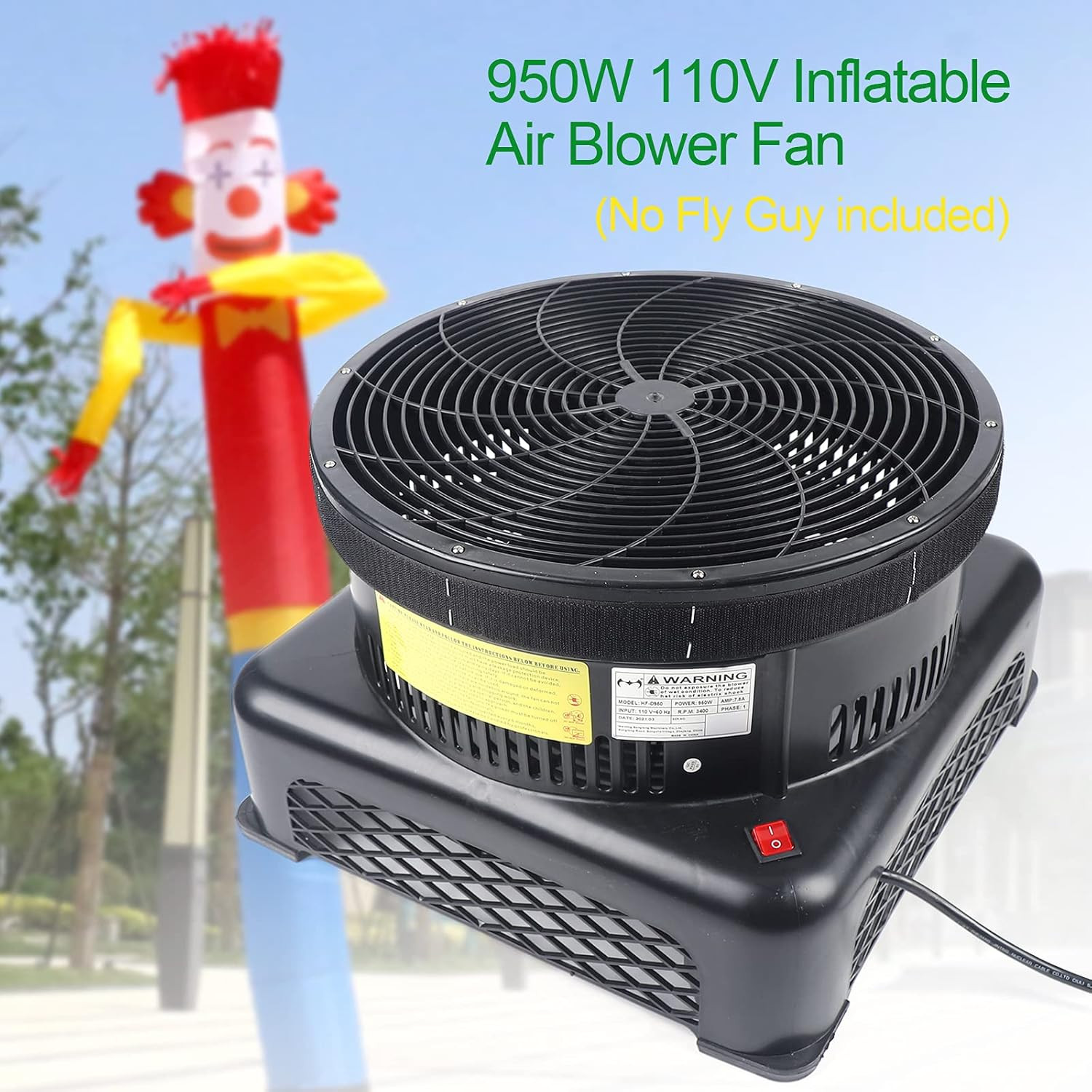 950W Inflatable Fly Guy Air Blower, 110V Outdoor Inflatable Balloon Fan Small Co