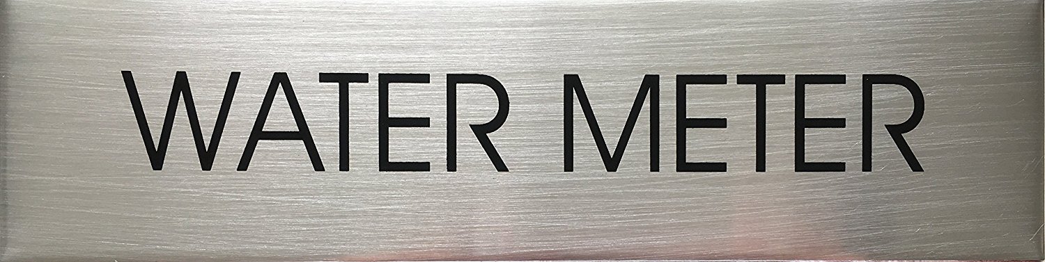 WATER METER SIGN (BRUSHED ALUMINUM)-REF24-1027