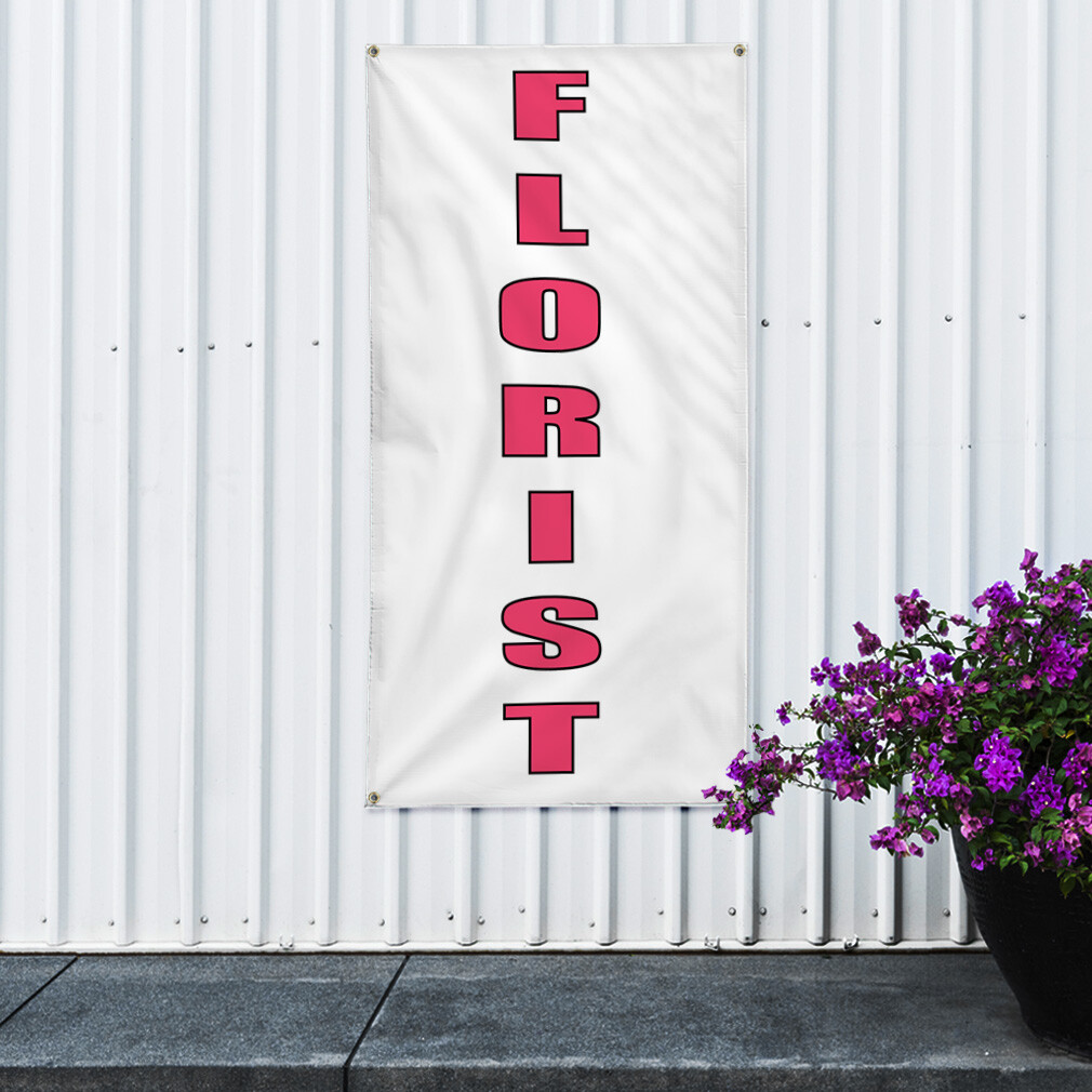 Vertical Vinyl Banner Multiple Sizes Florist Flowers Promotion Business Business