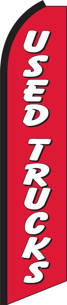 Used Trucks Red/White Swooper Flag Feather Super Bow Banner