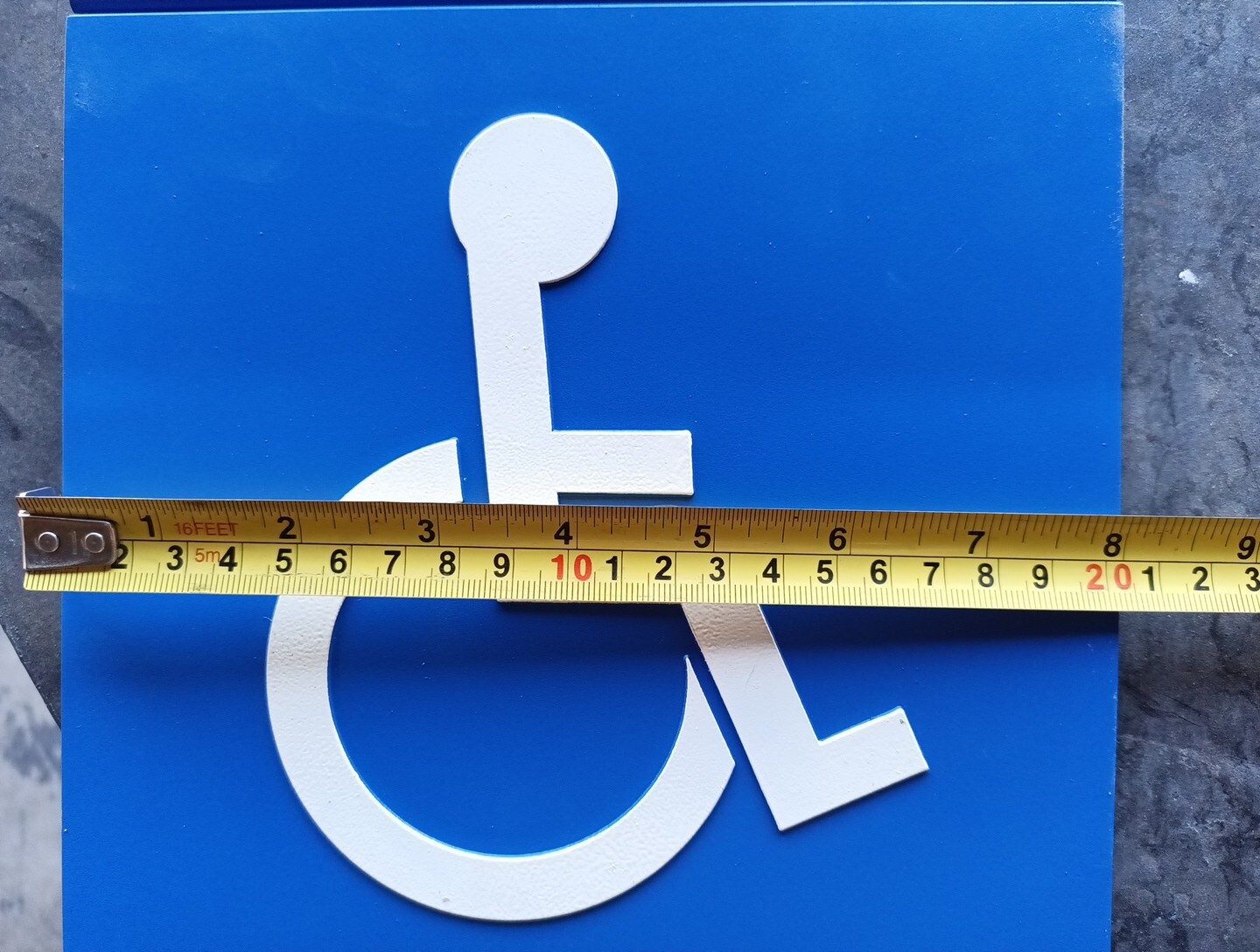 Lot of 6 Handicap 8&Prime; X 8&Prime; X 1/4&Prime; Blue Signs – Raised w/ Aluminum Back