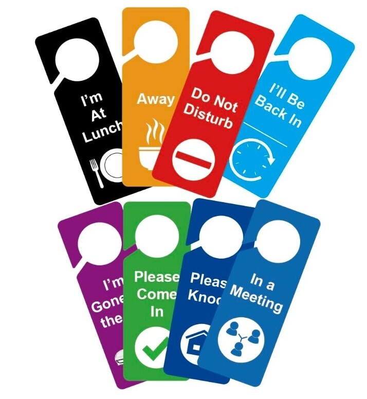 8 PCS 3.5X9.5 » Door Hanger Tags Sign Office Work in a Meeting Do Not Disturb