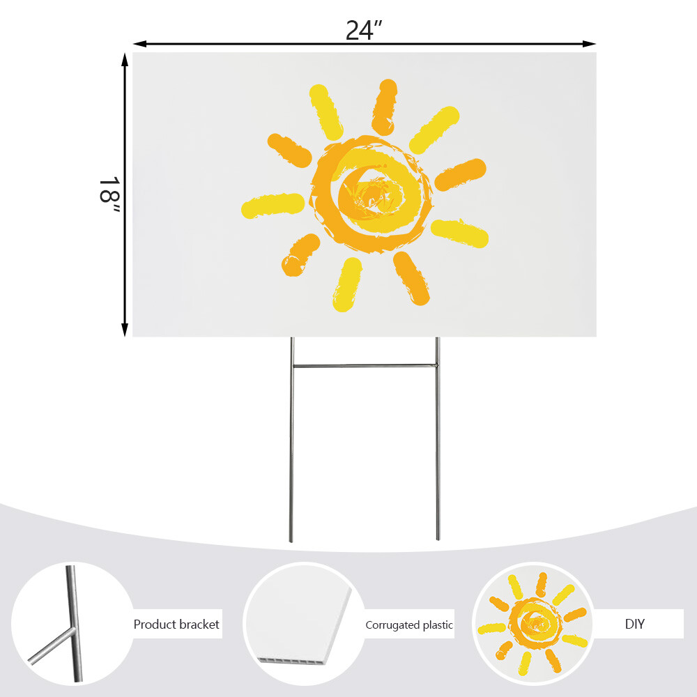 10 White Signs Blank 18&Prime; X 24&Prime; X 4 MM Corrugated Plastic Bundles Of 10 Pack