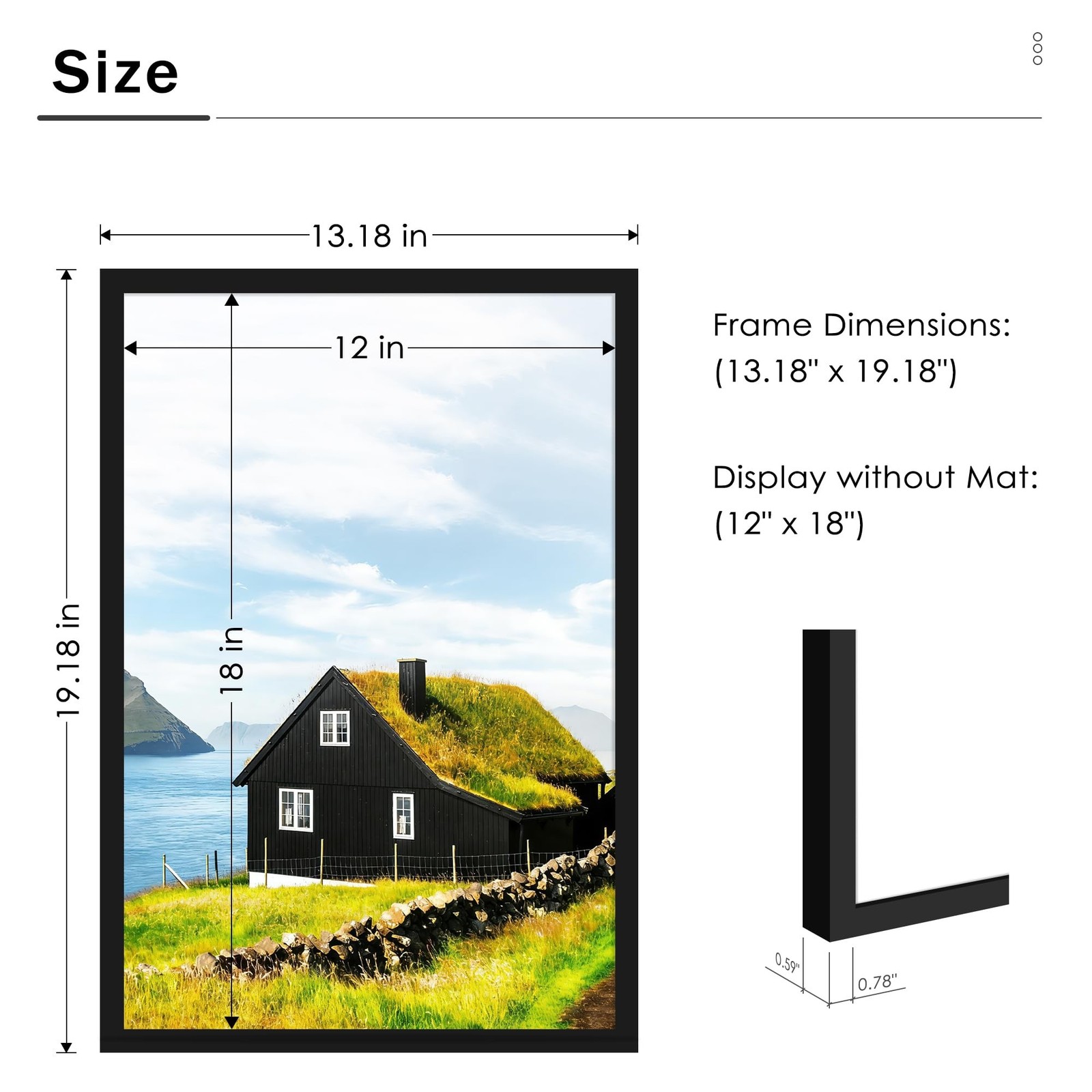 PEALSN 12×18 Picture Frame Black, Poster Frame for Wall Mounting Display Hori…