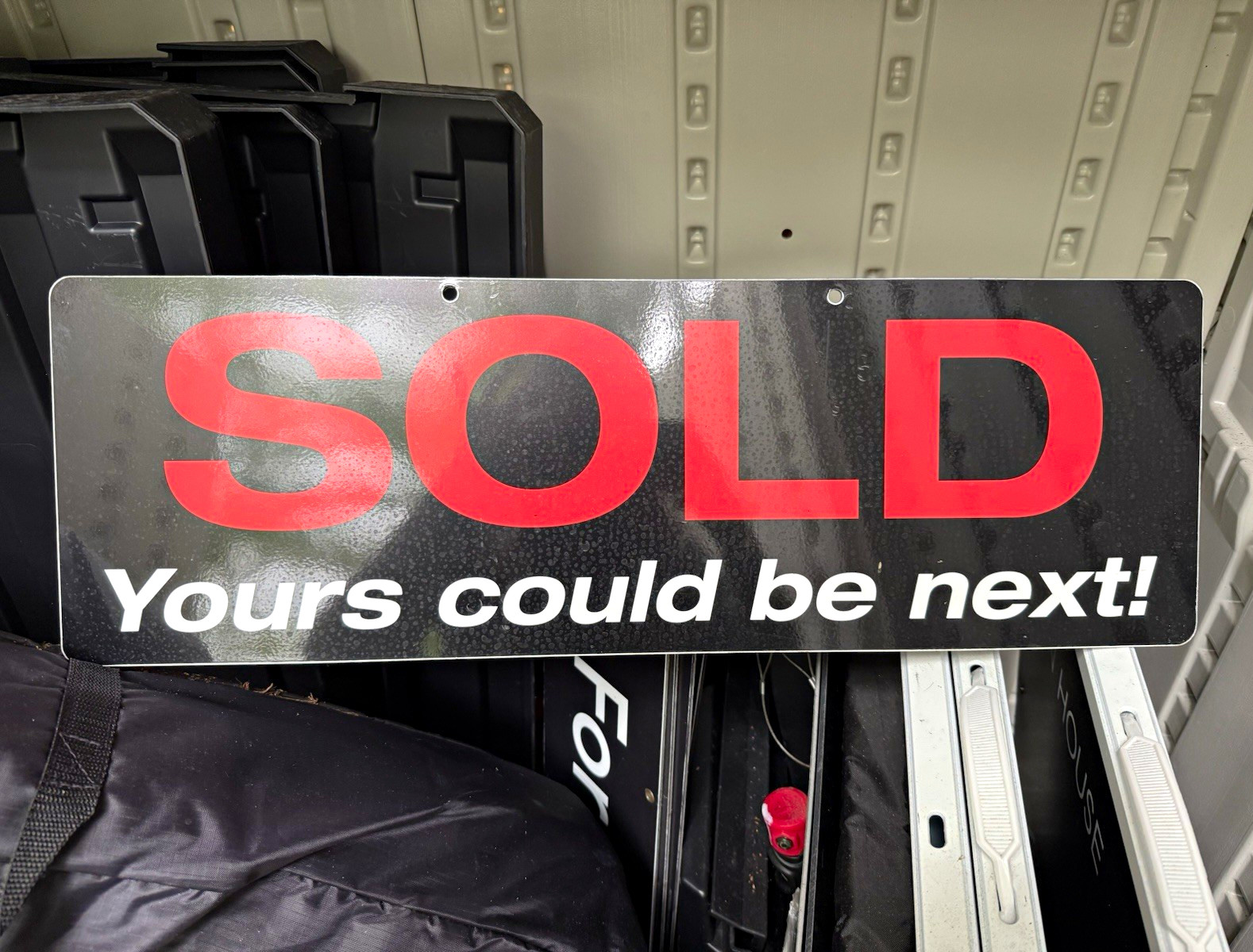 Real Estate Plastic Sign Rider, Black – « Yours could be next! »