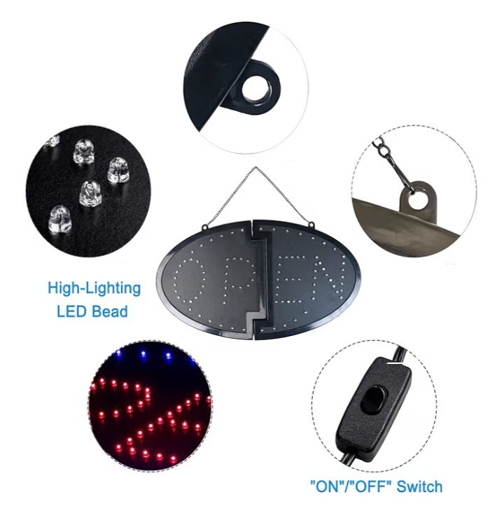 19&Prime;X 10&Prime; Large LED Open Sign wit Switch High Bright Visibility Business US Stock