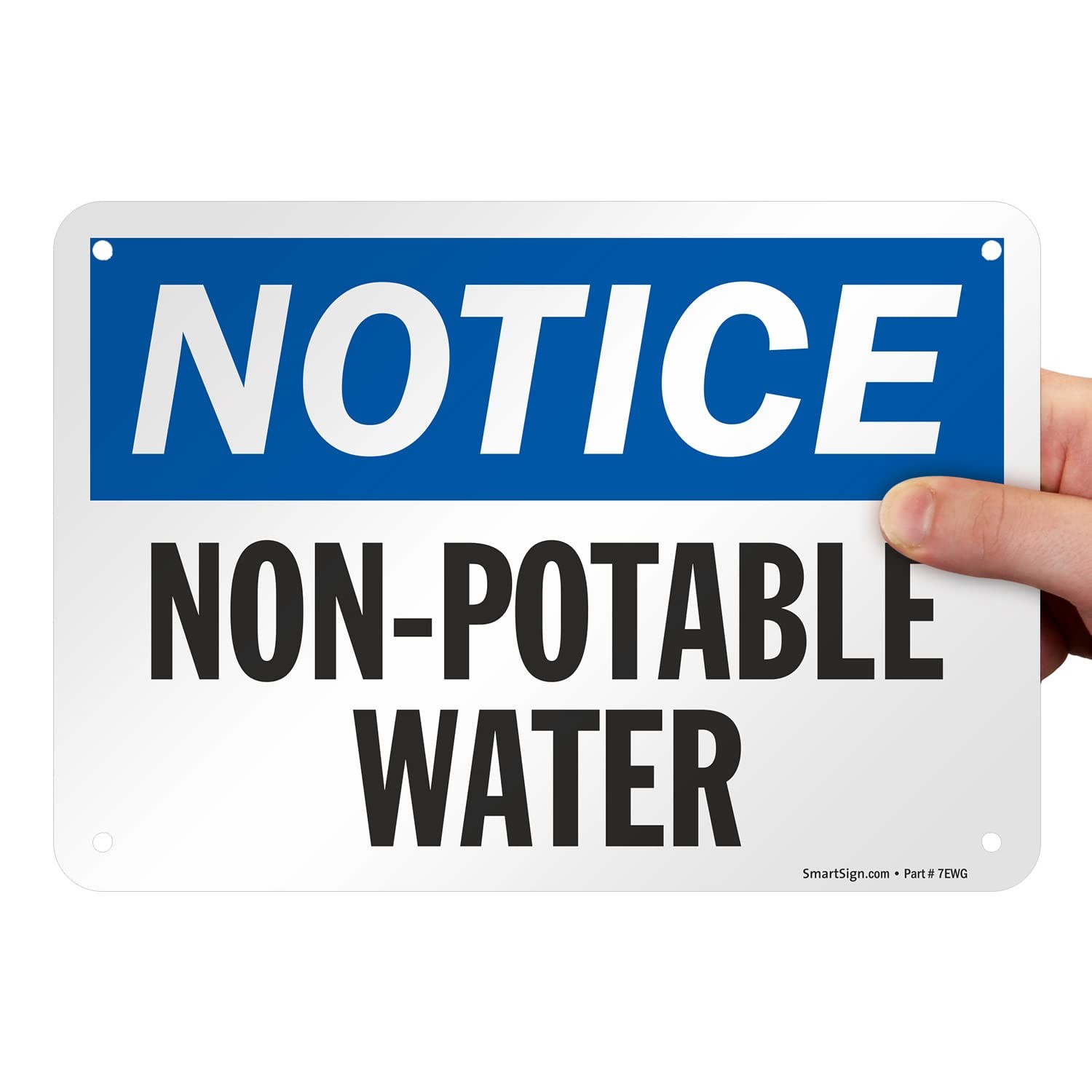 7 x 10 Aluminum Sign, Notice – Non-Potable Water, S-2833-AL-10, Safety