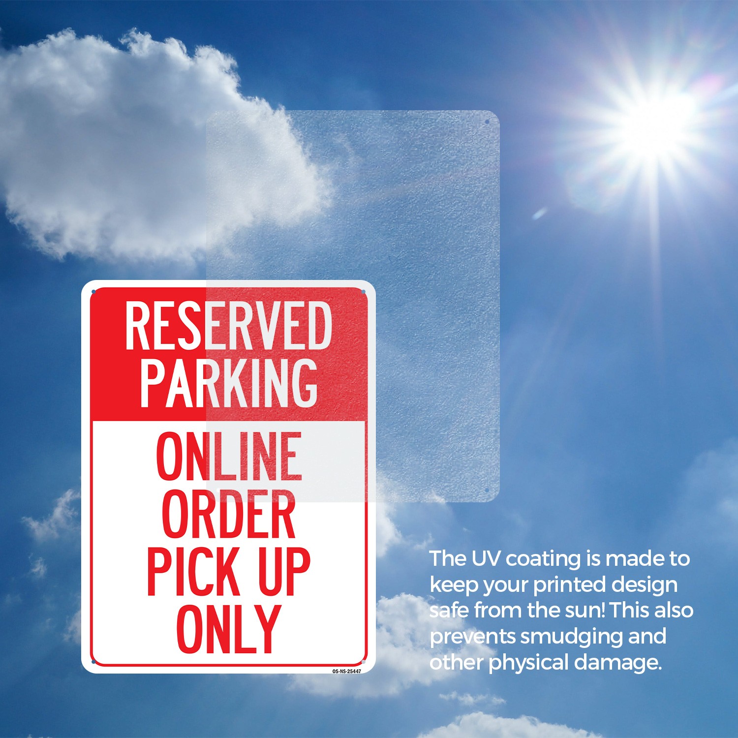 Reserved Parking Online Order Pick Up Only Public Safety Sign, Decal 5/10 Pack