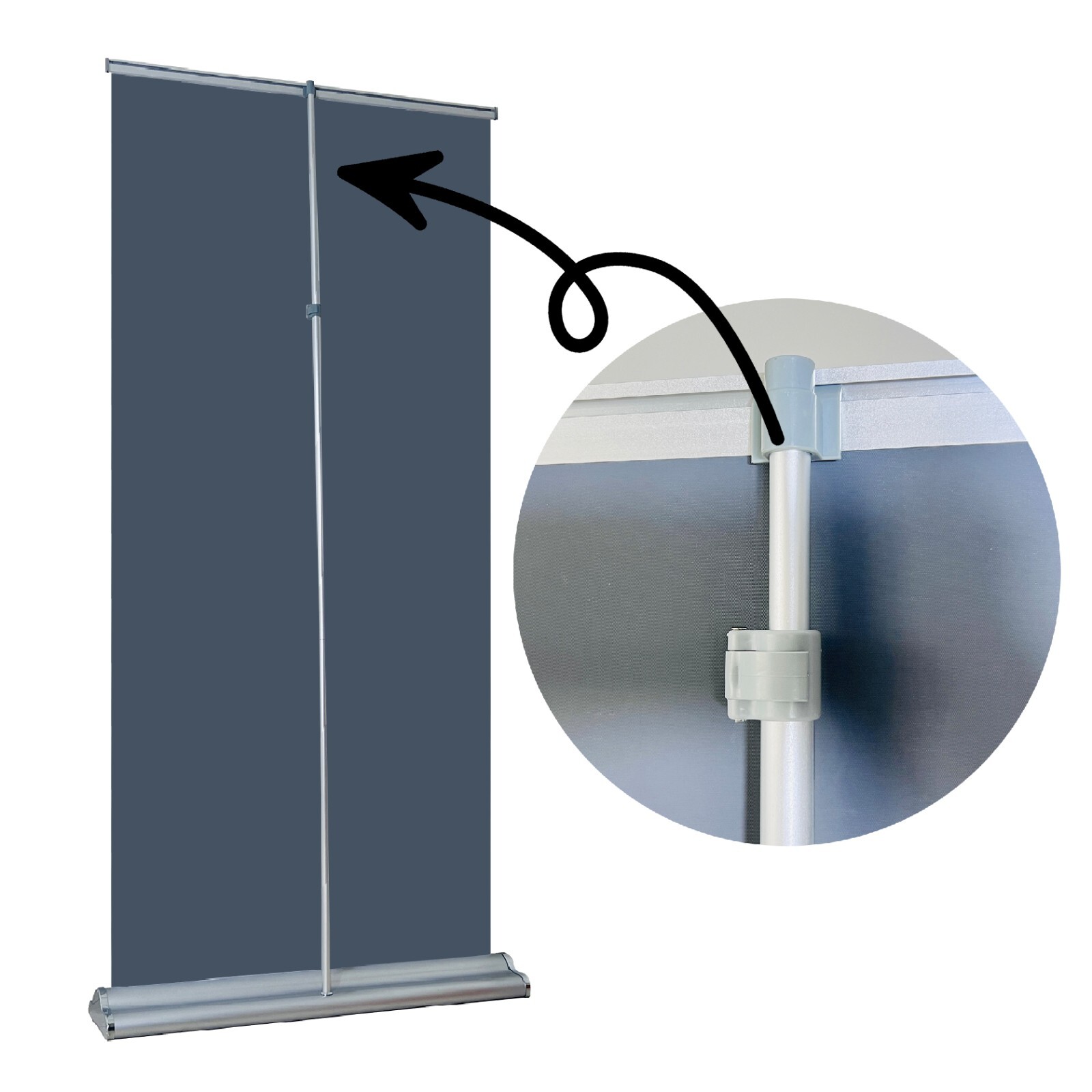 Deluxe Retractable Banner Stand 33½ »x65&Prime;-90&Prime; Adjustable Banner Stand Wide-base
