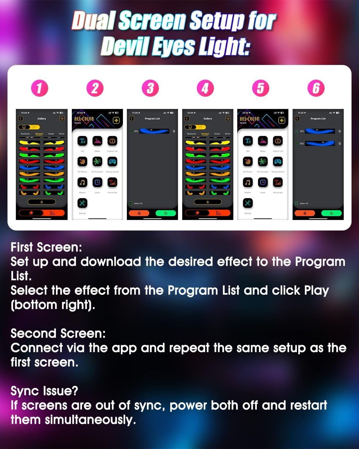 Devil Eyes Light for Windshield,23.4&Prime;x4.7&Prime; Car Programmable LED Eye…