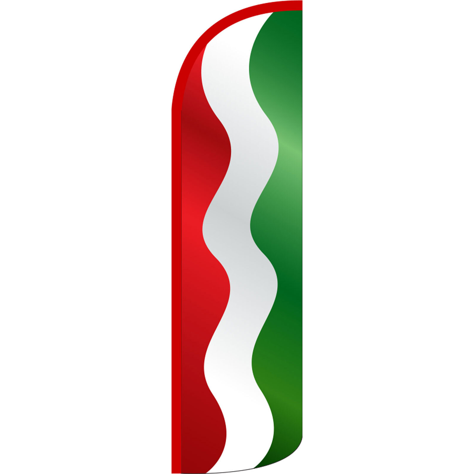 Wavy Red White Green 3 ft X 11 1/2 ft Windless Swooper Flag (Flag Only)