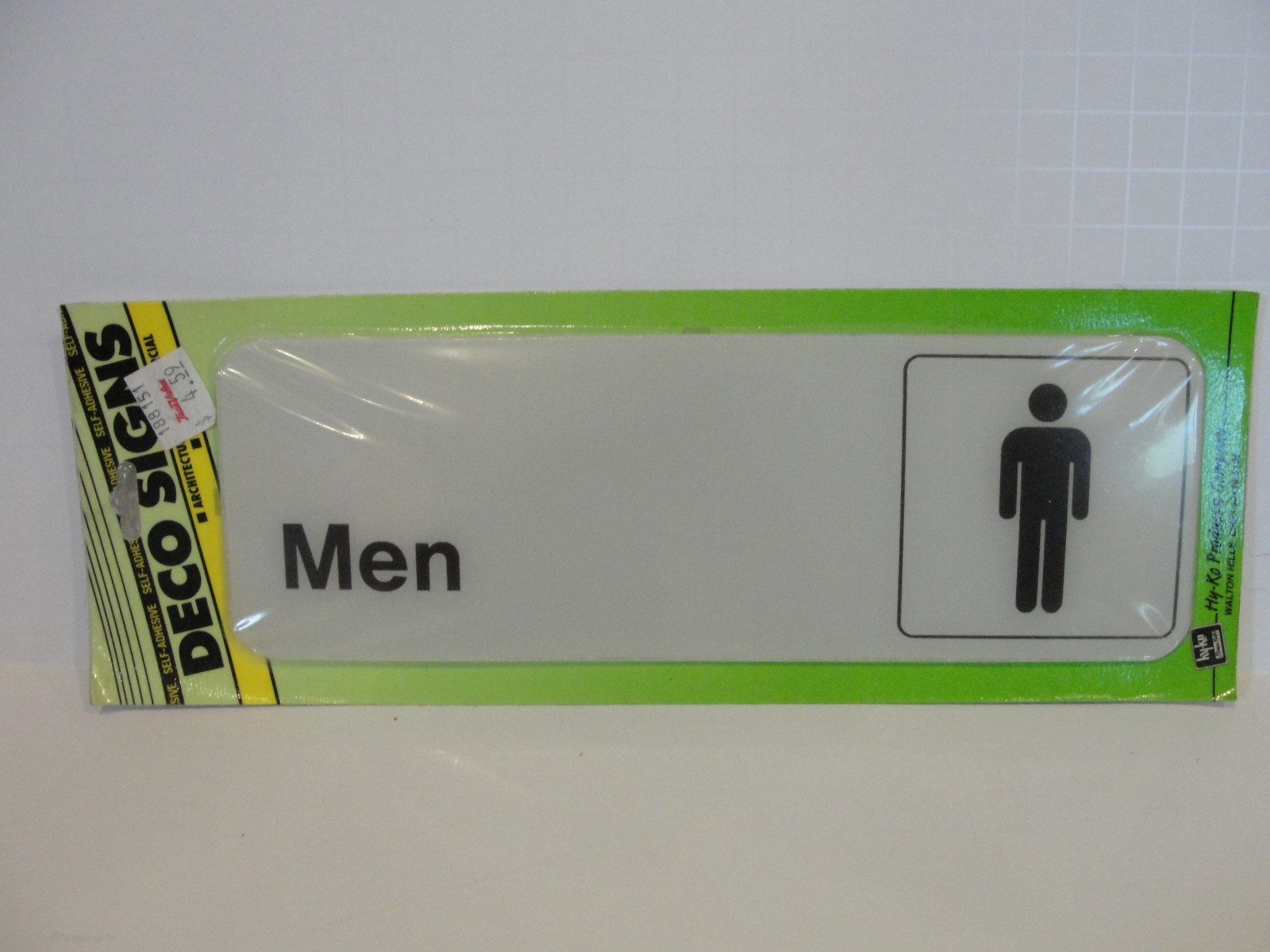 HY KO Products D-4 « Men » Bathroom Sign 3&Prime; X 9&Prime; – Plastic