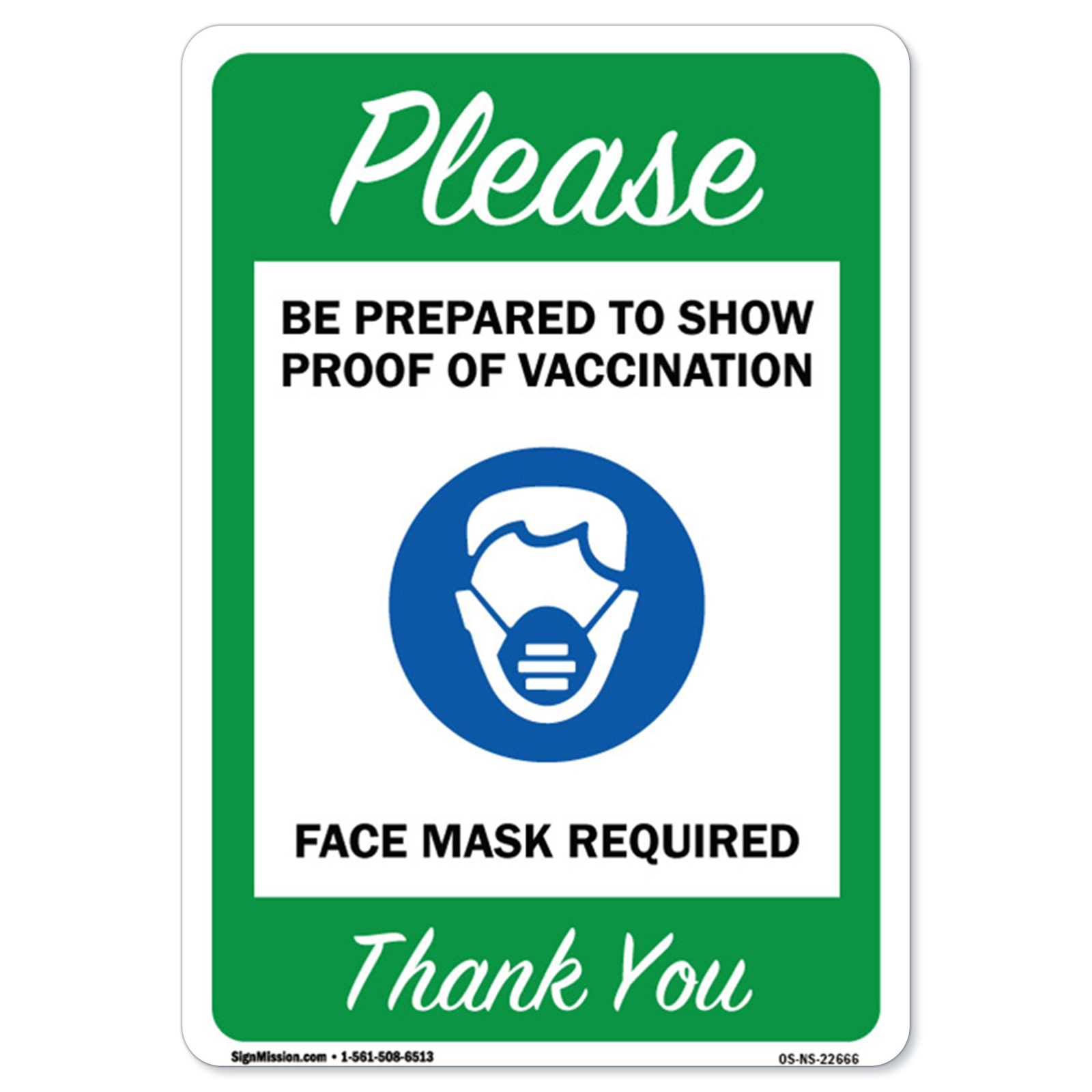 Public Safety Sign – Please Be Prepared to Show Proof of Vaccination