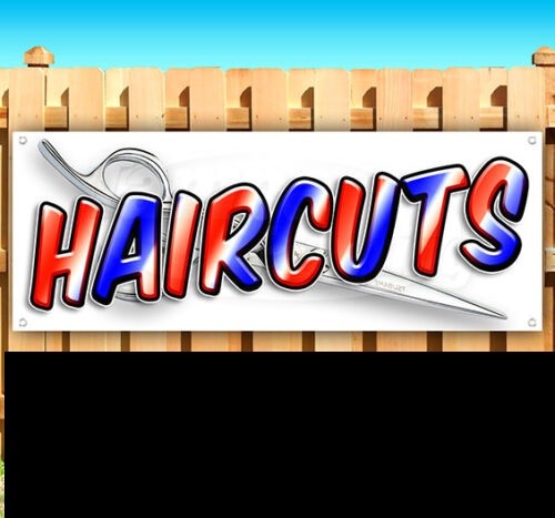 Hair Cuts Advertising Indoor/Outdoor Vinyl Banner Flag Sign 48&Prime; x 110&Prime;