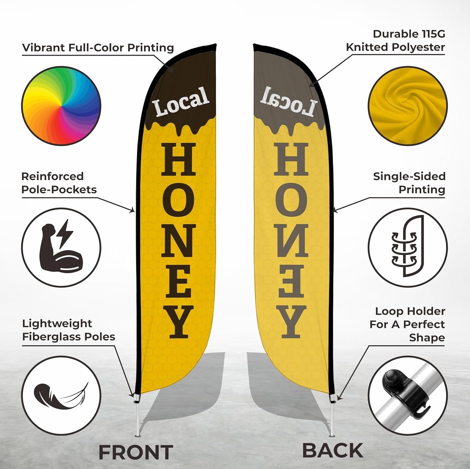 12ft Feather Flag Pole Kit – Business Advertising Banner