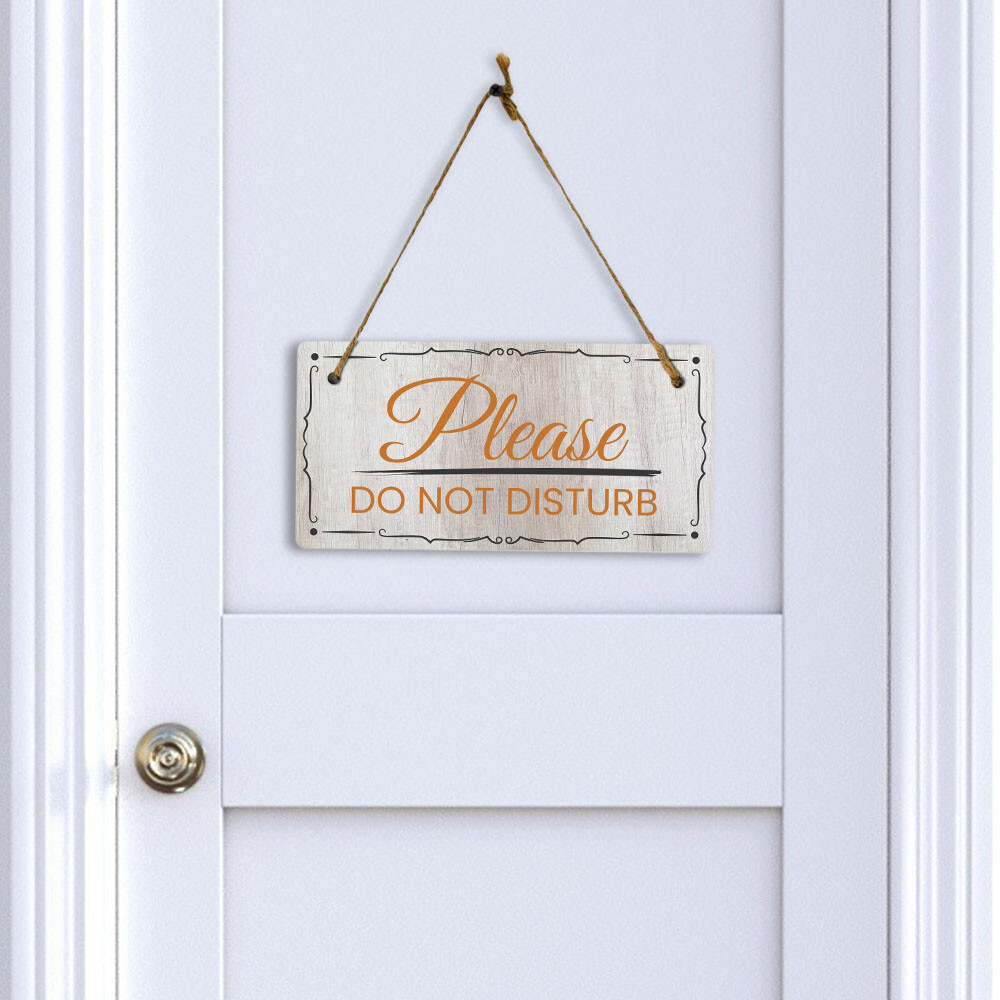 Please Do Not Disturb 5×10 Hanging Wall or Door Sign | Warm Welcoming Signage