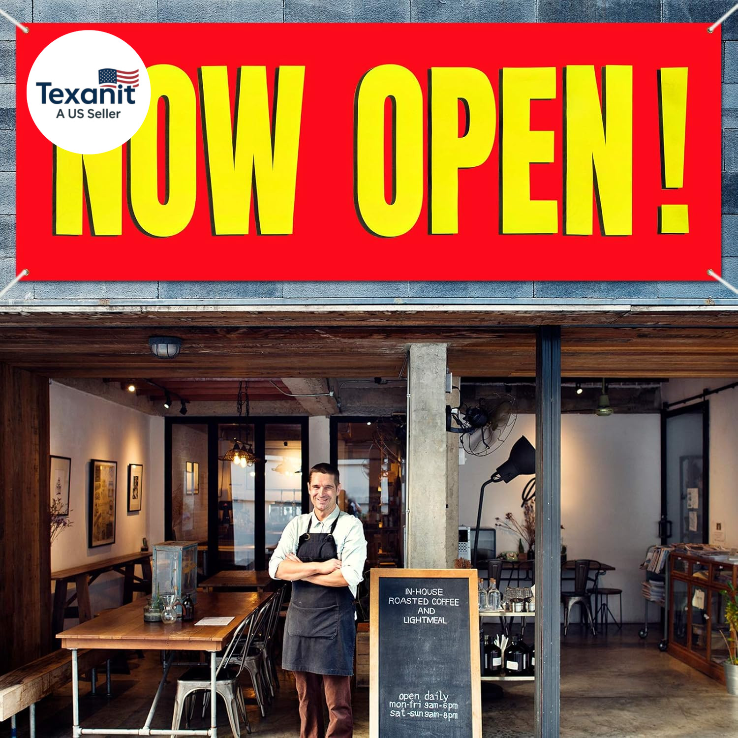 Large Now Open Banner Outdoor Indoor Signs Polyester Oxford Cloth Now Open Sign
