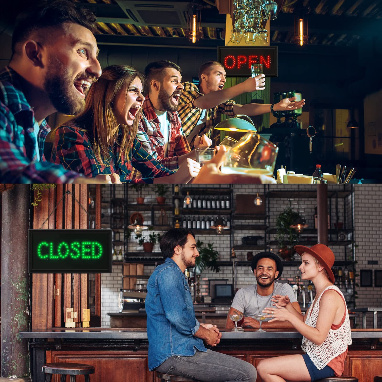 Open Closed Signs for Business LED Open Closed Sign Light Open and Closed Sign