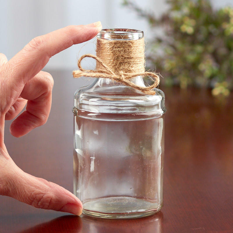 Jute Embellished Glass Apothecary Bottle | 3 Pieces