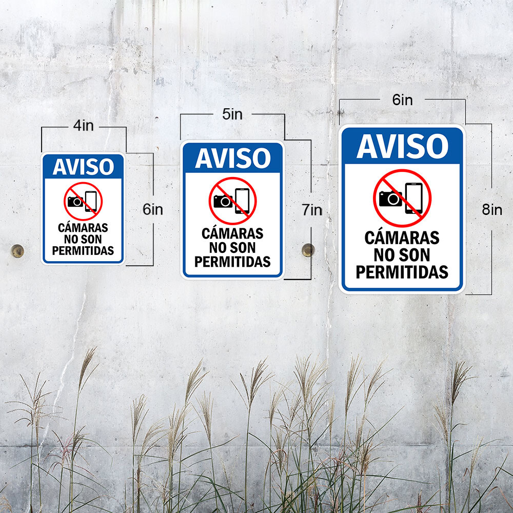 Portrait Round Plus Aviso Cámaras No Son Permitidas Wall or Door Sign