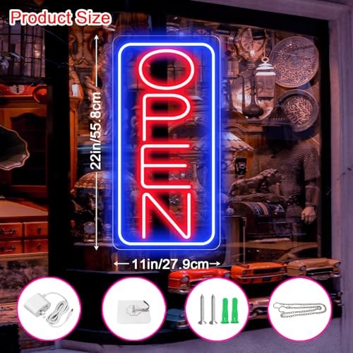 22&Prime; X 11&Prime; Led Neon Open Signs for Business Ultra Bright Plug In Electric Light