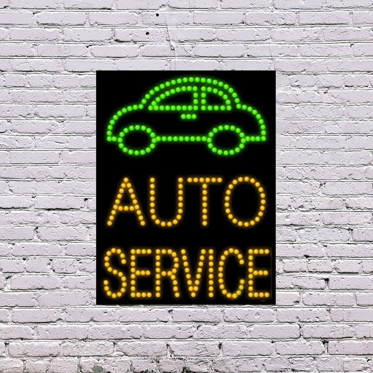 LED Auto Service Sign | Light Up Sign | 26&Prime;H x 20&Prime;W x 2&Prime;D