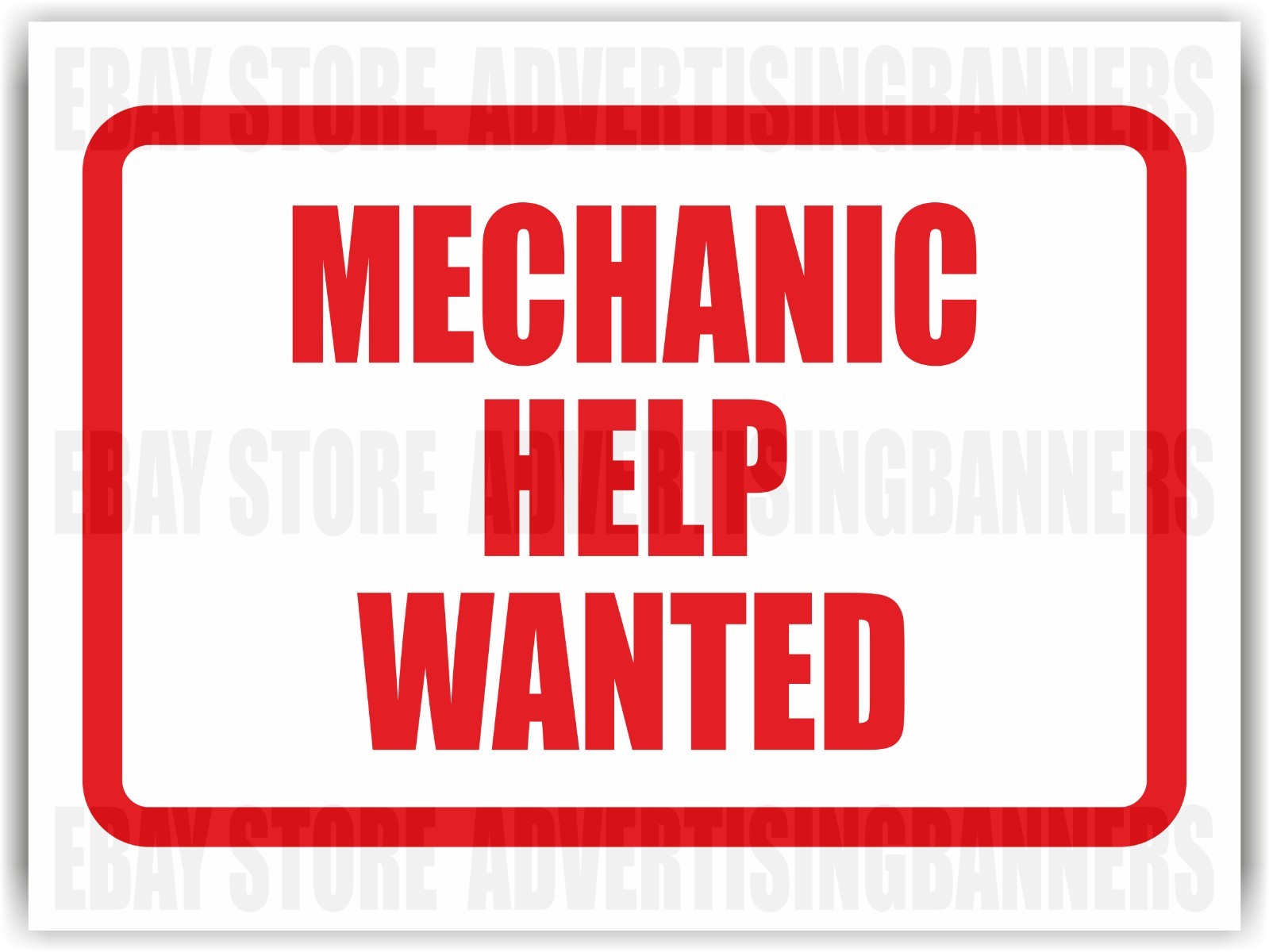 MECHANIC HELP WANTED Yard Sign with H-Stakes Repair Service Now Hiring Job Open