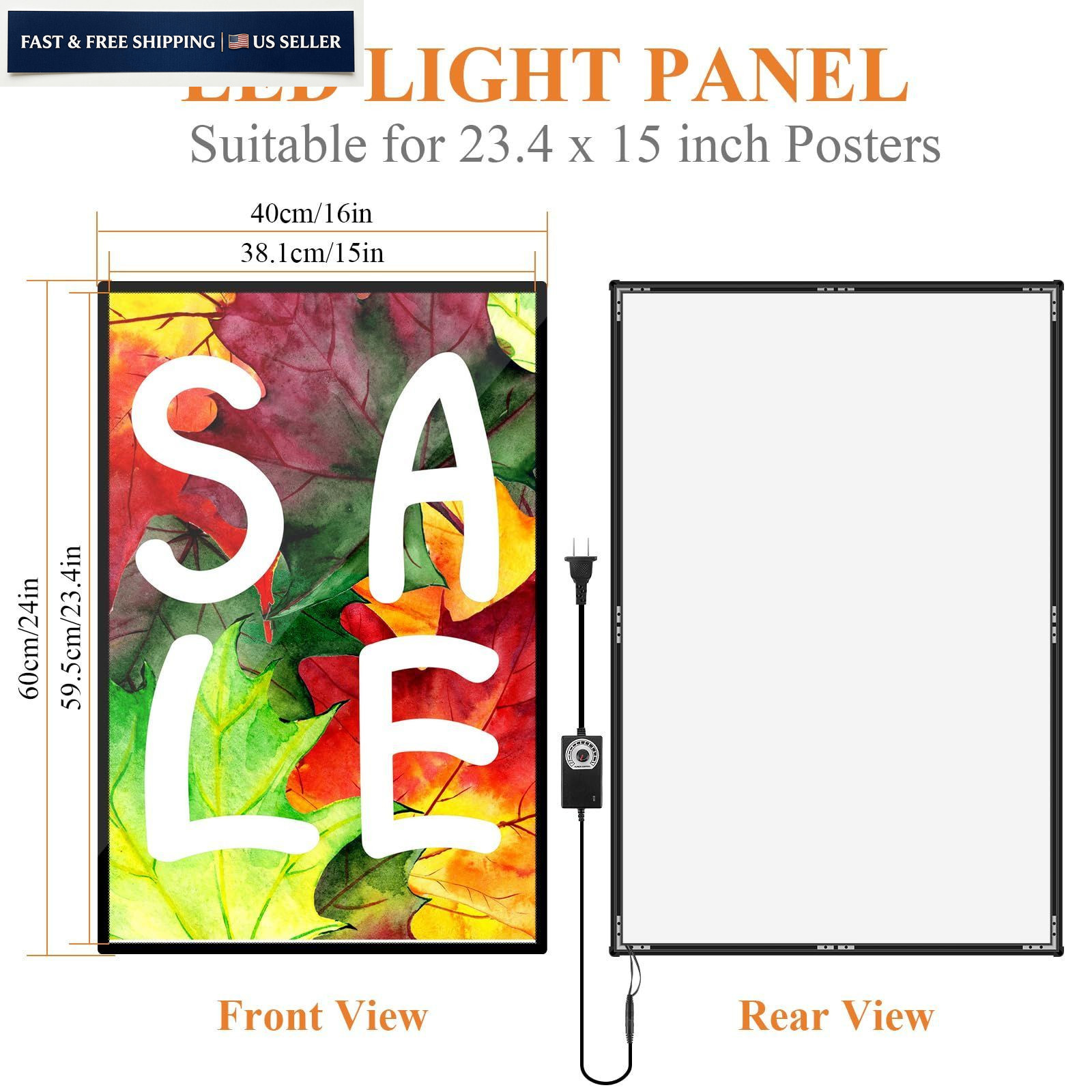 16×24 LED Light Box Frame Ultra Slim Backlit Movie Poster Wall Art Display Panel