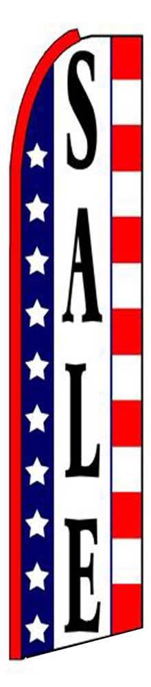 Sale Red White Blue Flutter Swooper Flag Advertising Sign 3’ Wide Banner Only