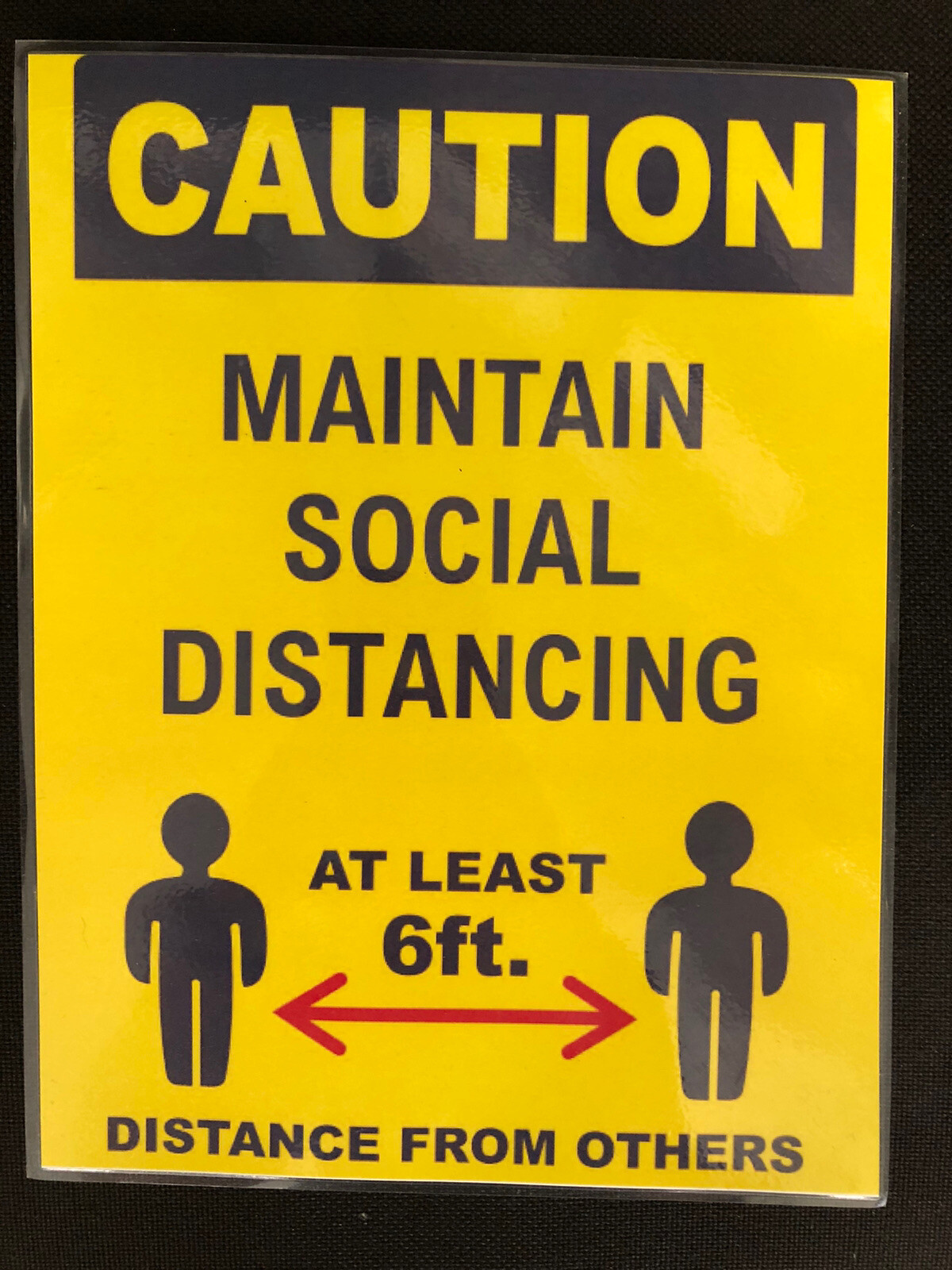 Laminated Social Distancing Sign Pack of 5 pieces (waterproof&cleanable)8.5x11in