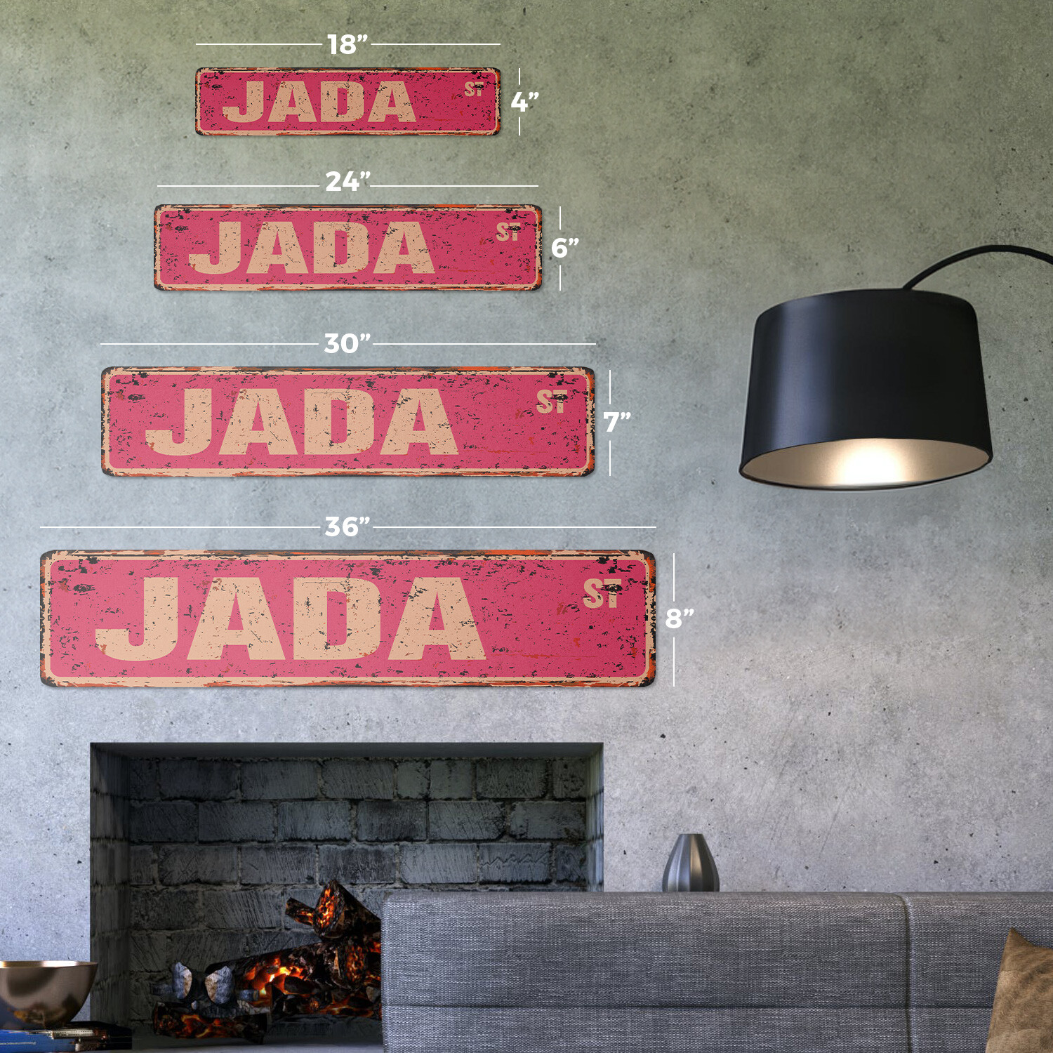 JADA Vintage Street Sign Childrens Name Room Metal Sign