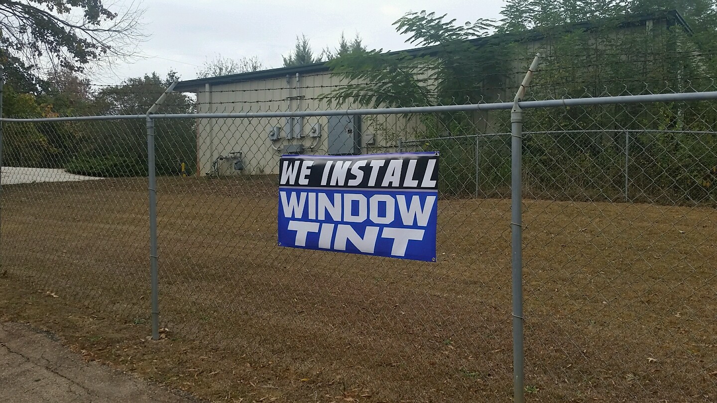 2&rsquo;x4&prime; WE INSTALL WINDOW TINT Banner Open Sign Display Tinting Limo Dark Chrome