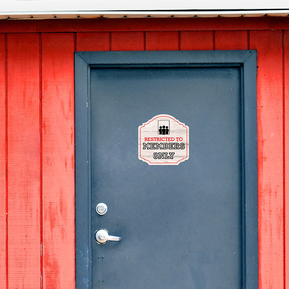 Heritage Plus Restricted To Members Only Wall or Door Sign | Business Signage