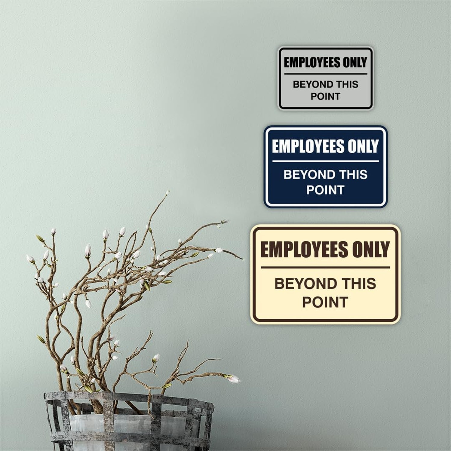 All Quality Classic Framed Employees Only Beyond This Point Wall or Door Sign…