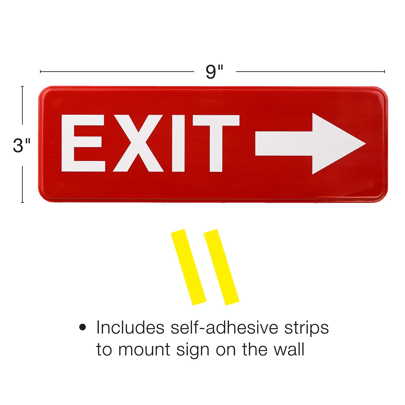 Excello Global Products Easy to Mount 9 by 3 in Informative Plastic Right Arr…