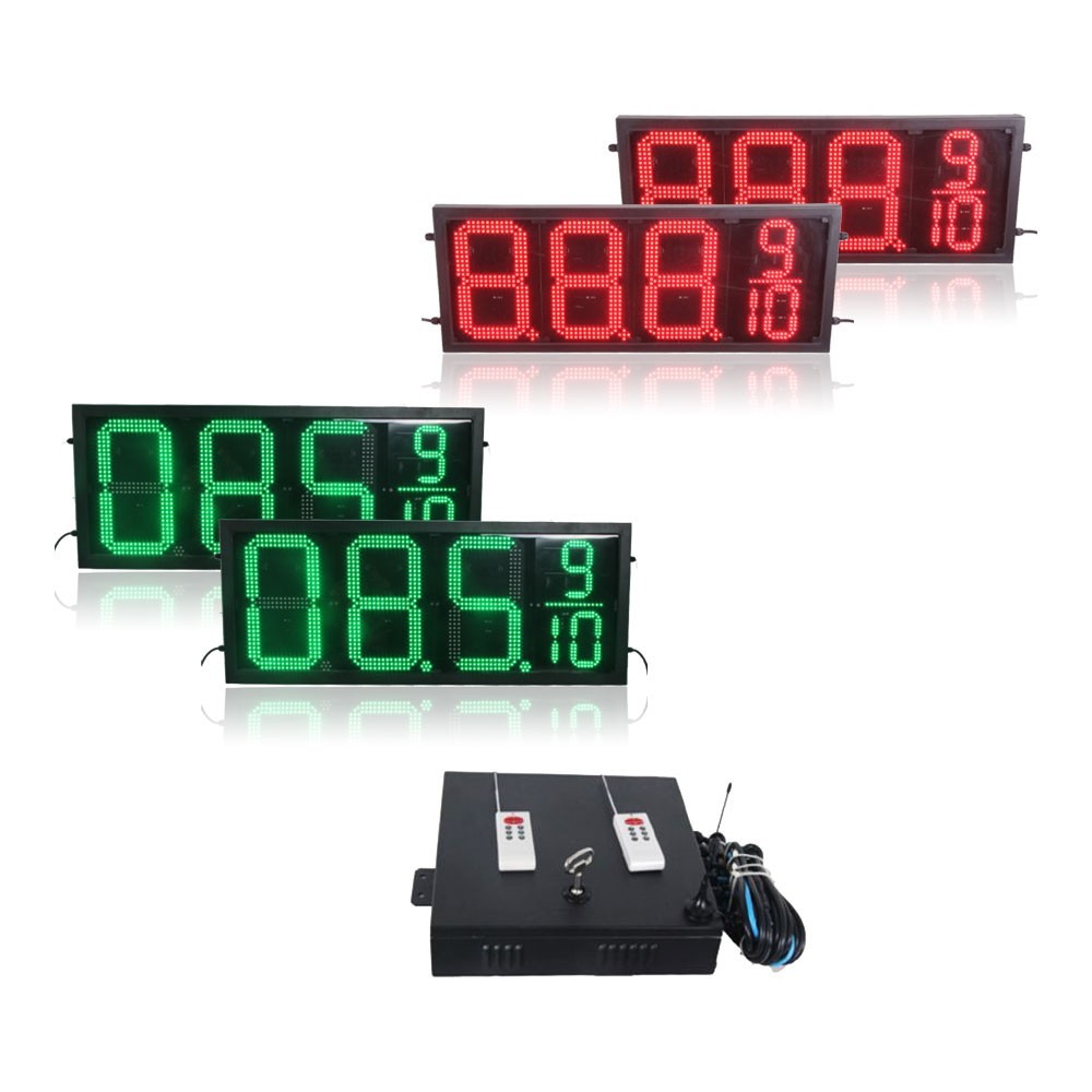 12In Digits LED Gas Sign 88889 Digital Price Gasoline LED SIGN RF Remote Control