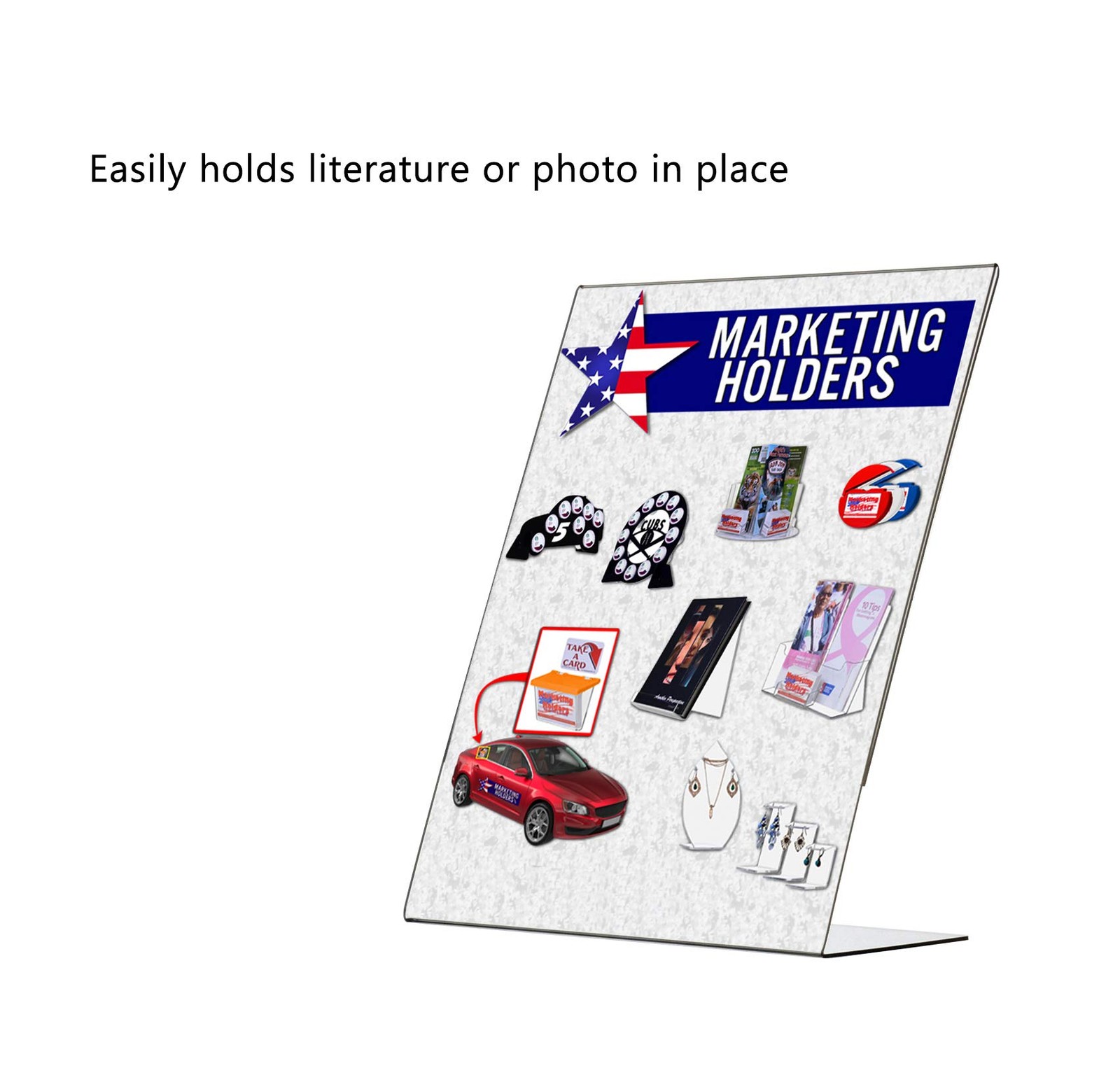 Marketing Holders Printed Literature Table Tent 8.5&Prime;w x 11&Prime;h Side Load, Clear