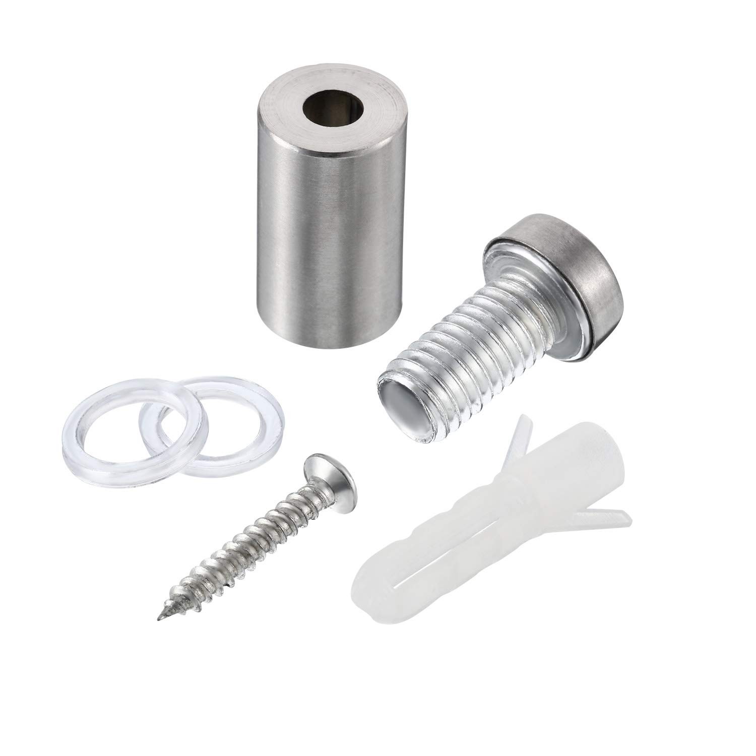 24 Pieces 1/2 by 1 Inch Sign Standoff Screws Wall Silver
