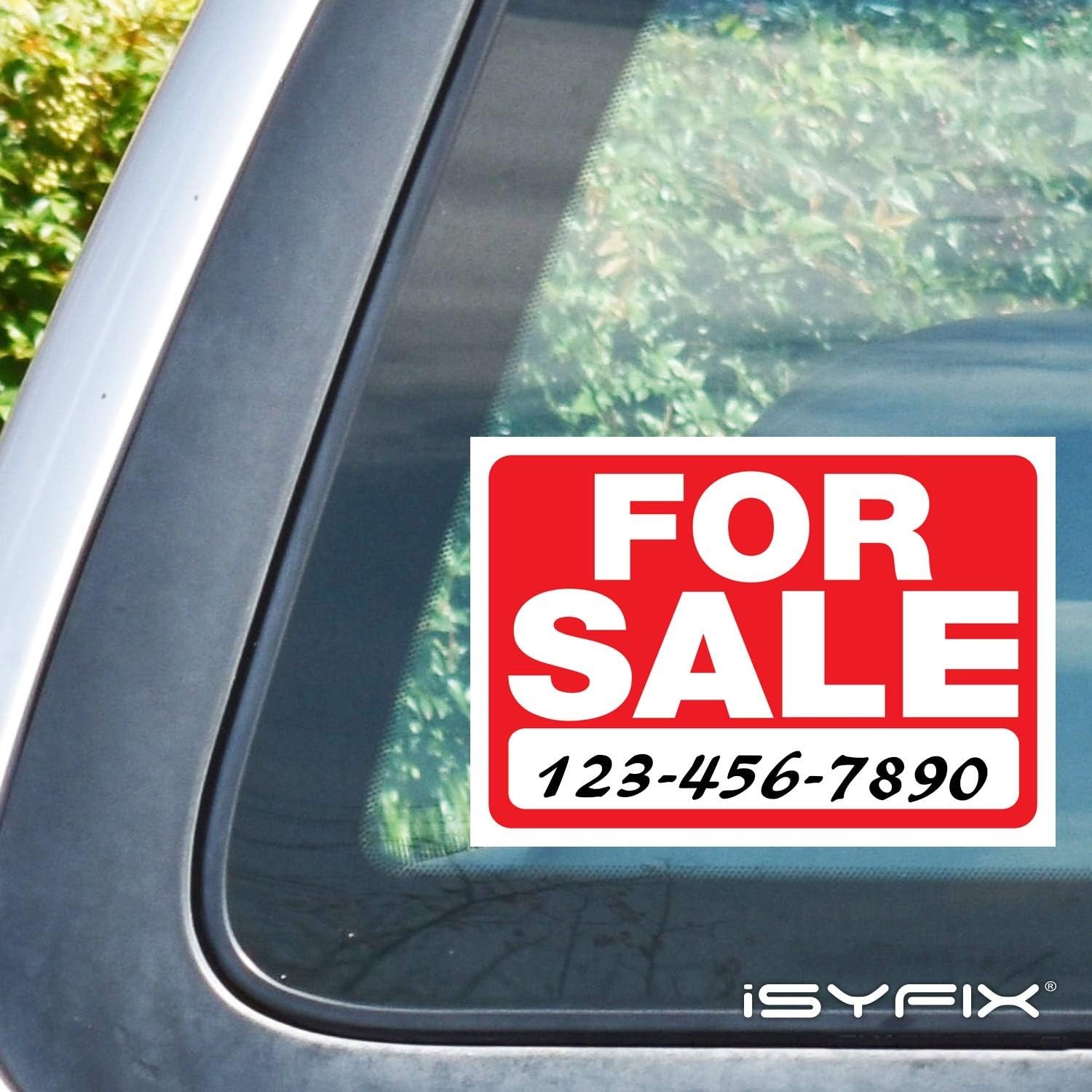 High Visibility 10×7 Inch Vinyl Stickers – 2 Pack Weatherproof Car Sale Signs
